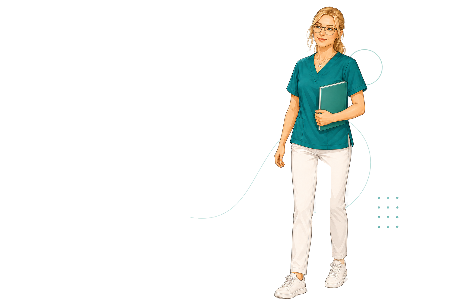 Eileen am Beginn ihres Berufswegs im Gesundheitswesen